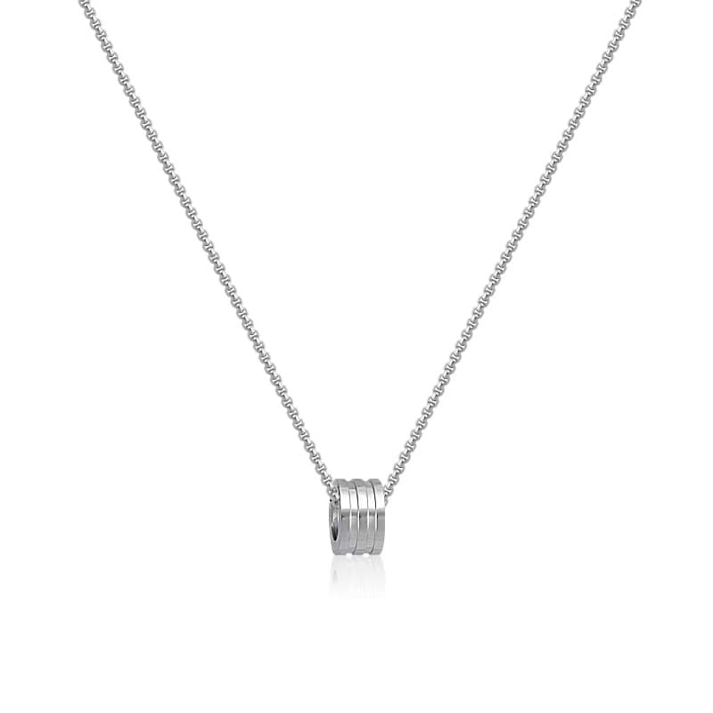 メンズアクセサリー ネックレス 細身チェーン円筒トップネックレス