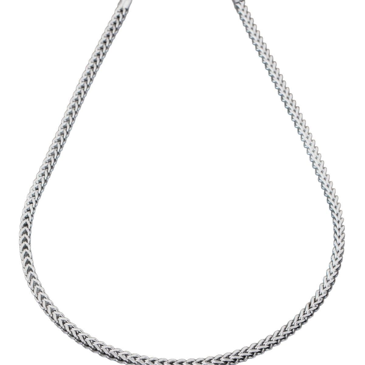 メンズアクセサリー 麦の穂編み細身チェーンネックレス