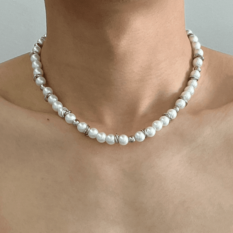 メンズアクセサリー 輝く真珠の煌めきネックレス