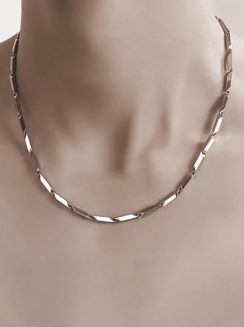 メンズアクセサリー 洗練された菱形チェーンネックレス