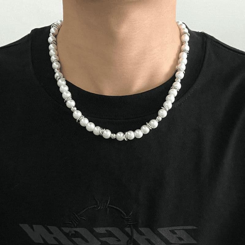 メンズアクセサリー 輝く真珠の煌めきネックレス