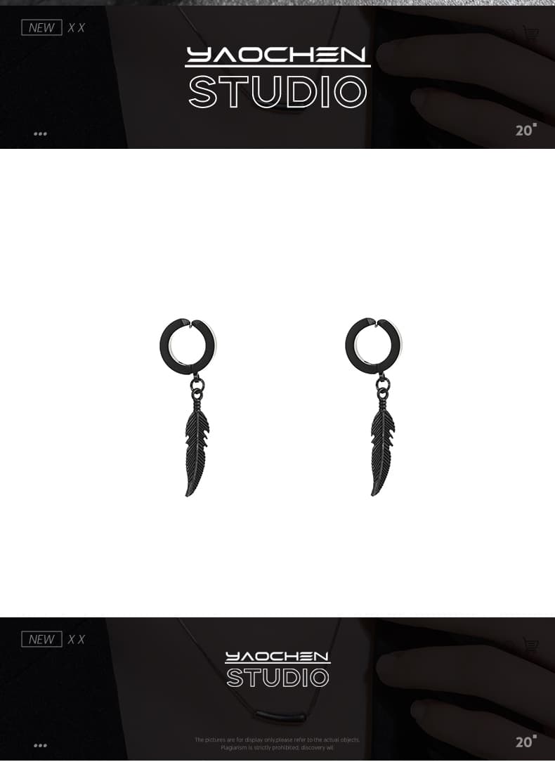 メンズアクセサリー メンズアクセサリー 神秘の羽根 フープピアス