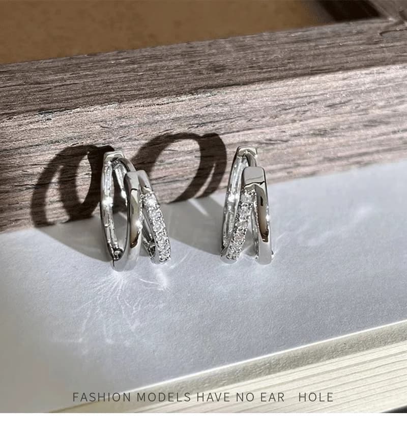 メンズアクセサリー ピアス 洗練交差フープピアス