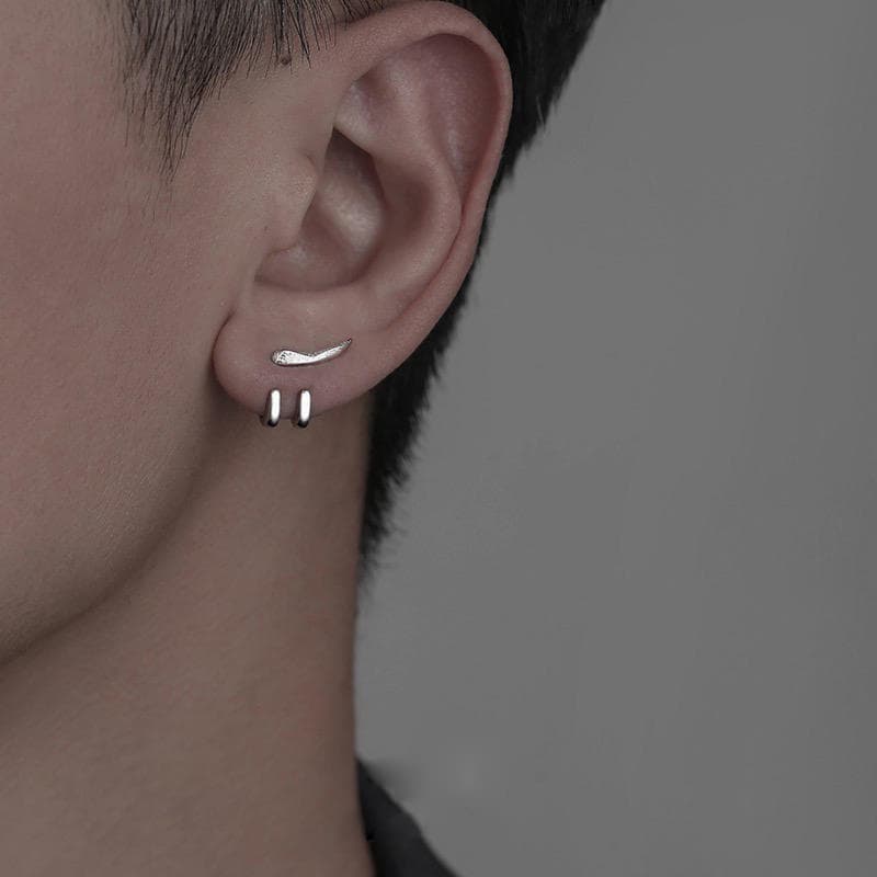 メンズアクセサリー ピアス 翼を持つ二連ピアス