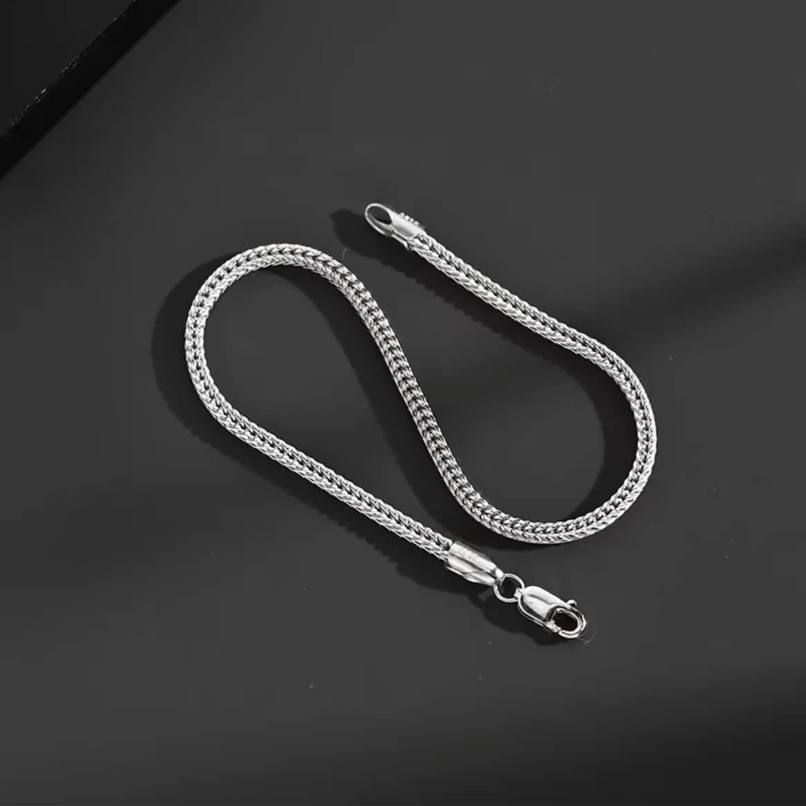 メンズアクセサリー ブレスレット 洗練された細身の蛇行チェーンブレスレット