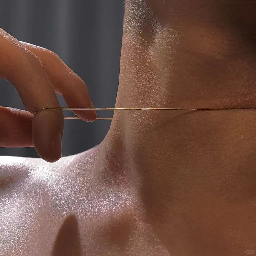 メンズアクセサリー ネックレス 極細繊維 シルエットネックレス