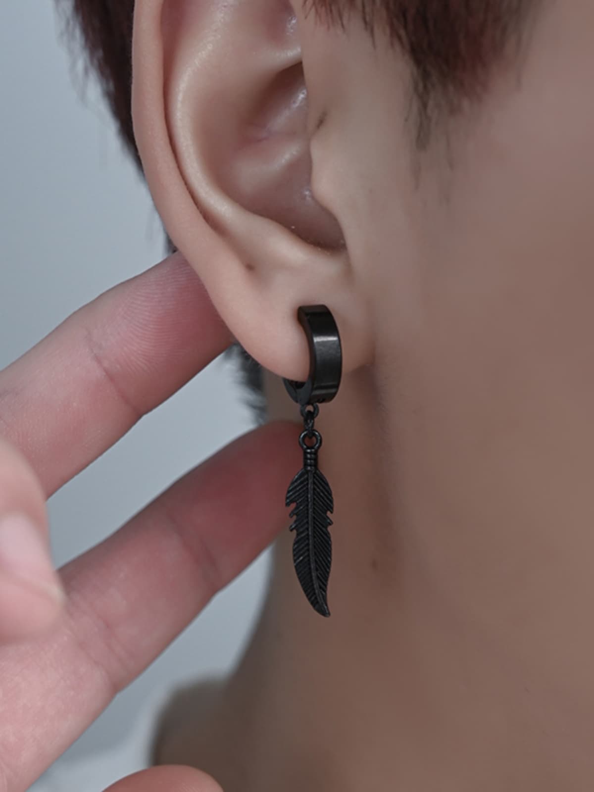 メンズアクセサリー メンズアクセサリー 神秘の羽根 フープピアス