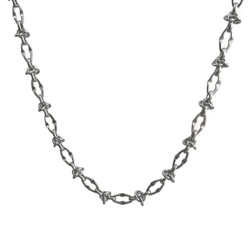 メンズアクセサリー ツイストオーバル変形チェーンネックレス
