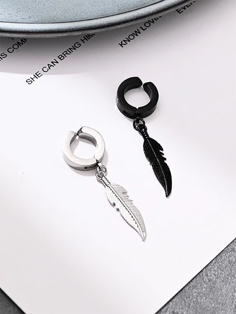 メンズアクセサリー メンズアクセサリー 神秘の羽根 フープピアス