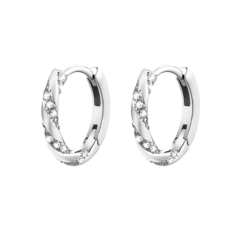 メンズアクセサリー 男性用 煌めき装飾フープピアス 片耳