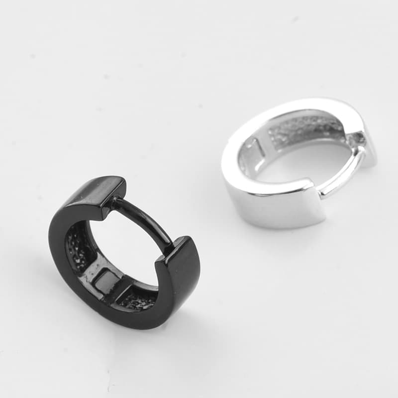 メンズアクセサリー 男性用シンプル輪型フープピアス両耳セット