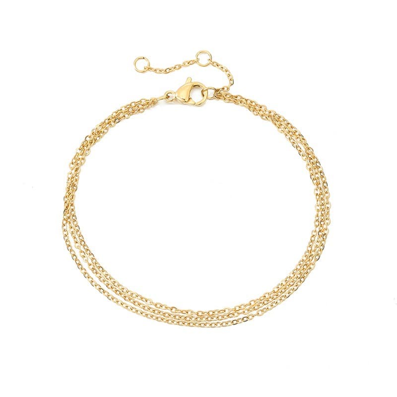 メンズアクセサリー 男性用 繊細な二重チェーンブレスレット