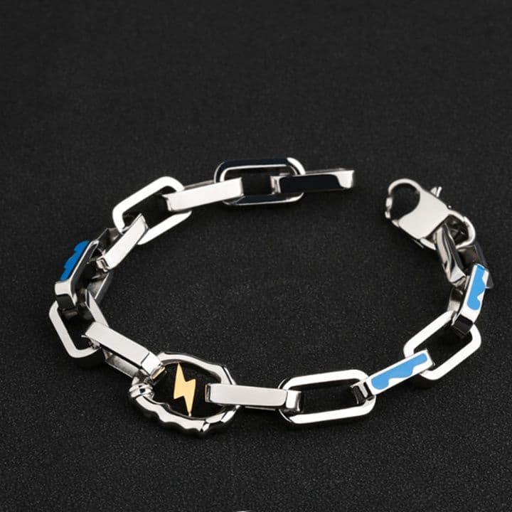 メンズアクセサリー ブレスレット 稲妻チェーンブレスレット