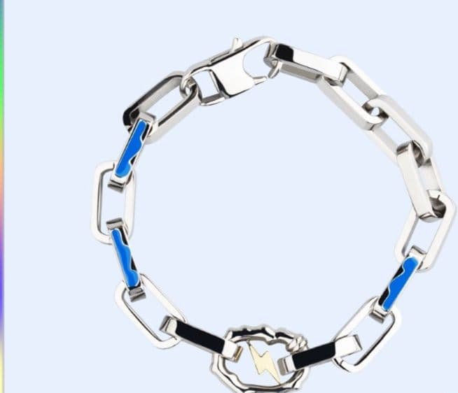 メンズアクセサリー ブレスレット 稲妻チェーンブレスレット