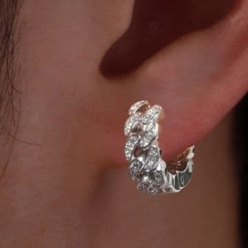 メンズアクセサリー イヤーカフ 輝石チェーンデザイン
