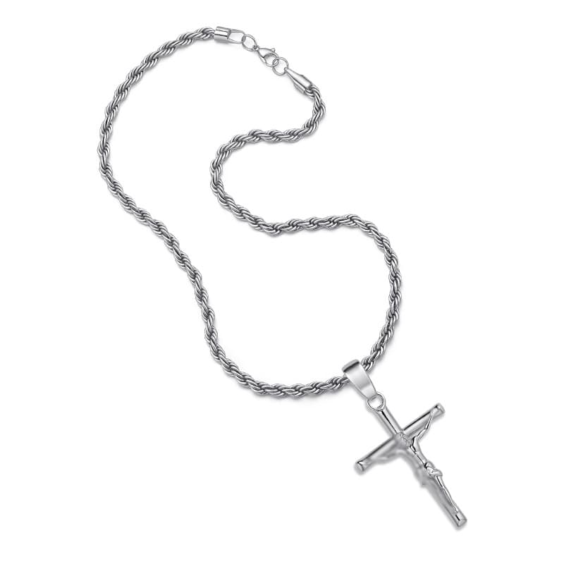 メンズアクセサリー 神聖な十字架 ねじれチェーンネックレス