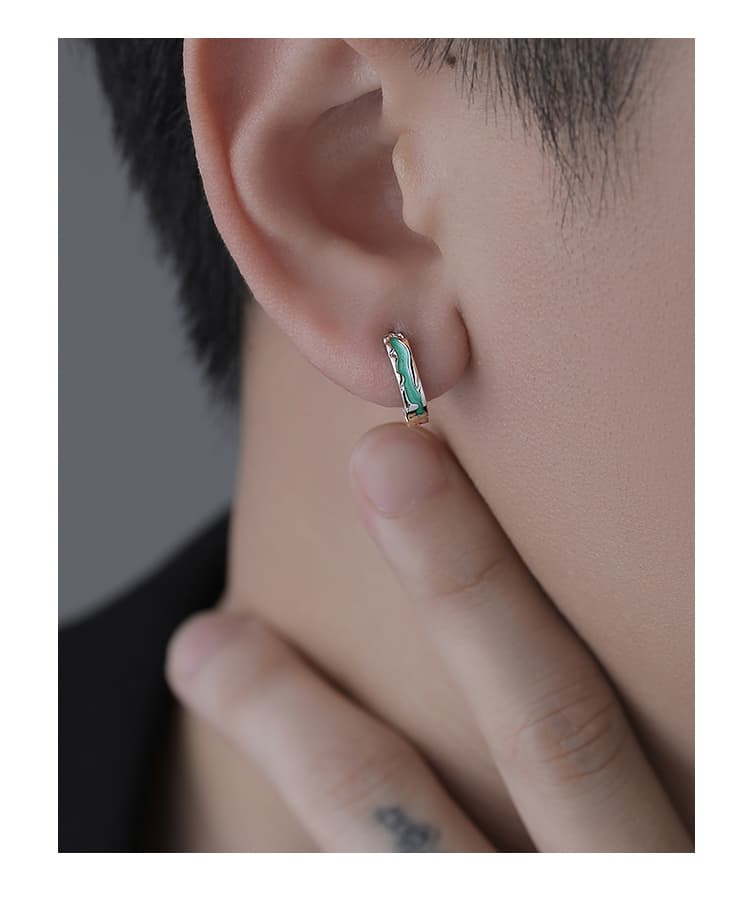 メンズアクセサリー 波紋輝石 フープピアス